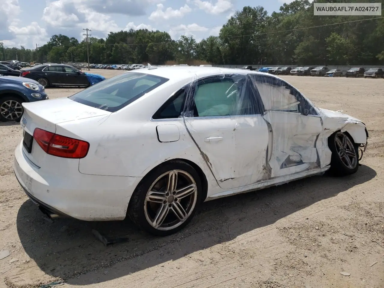 2015 Audi S4 Premium Plus VIN: WAUBGAFL7FA024727 Lot: 59746405
