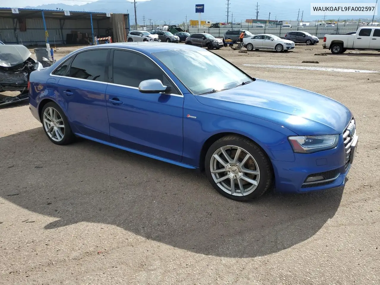 2015 Audi S4 Prestige VIN: WAUKGAFL9FA002597 Lot: 60507035