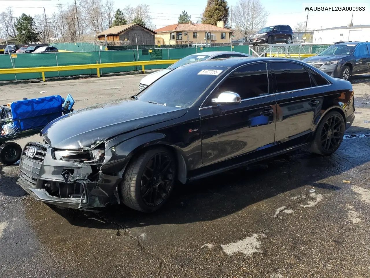 2016 Audi S4 Premium Plus VIN: WAUBGAFL2GA000983 Lot: 51677285