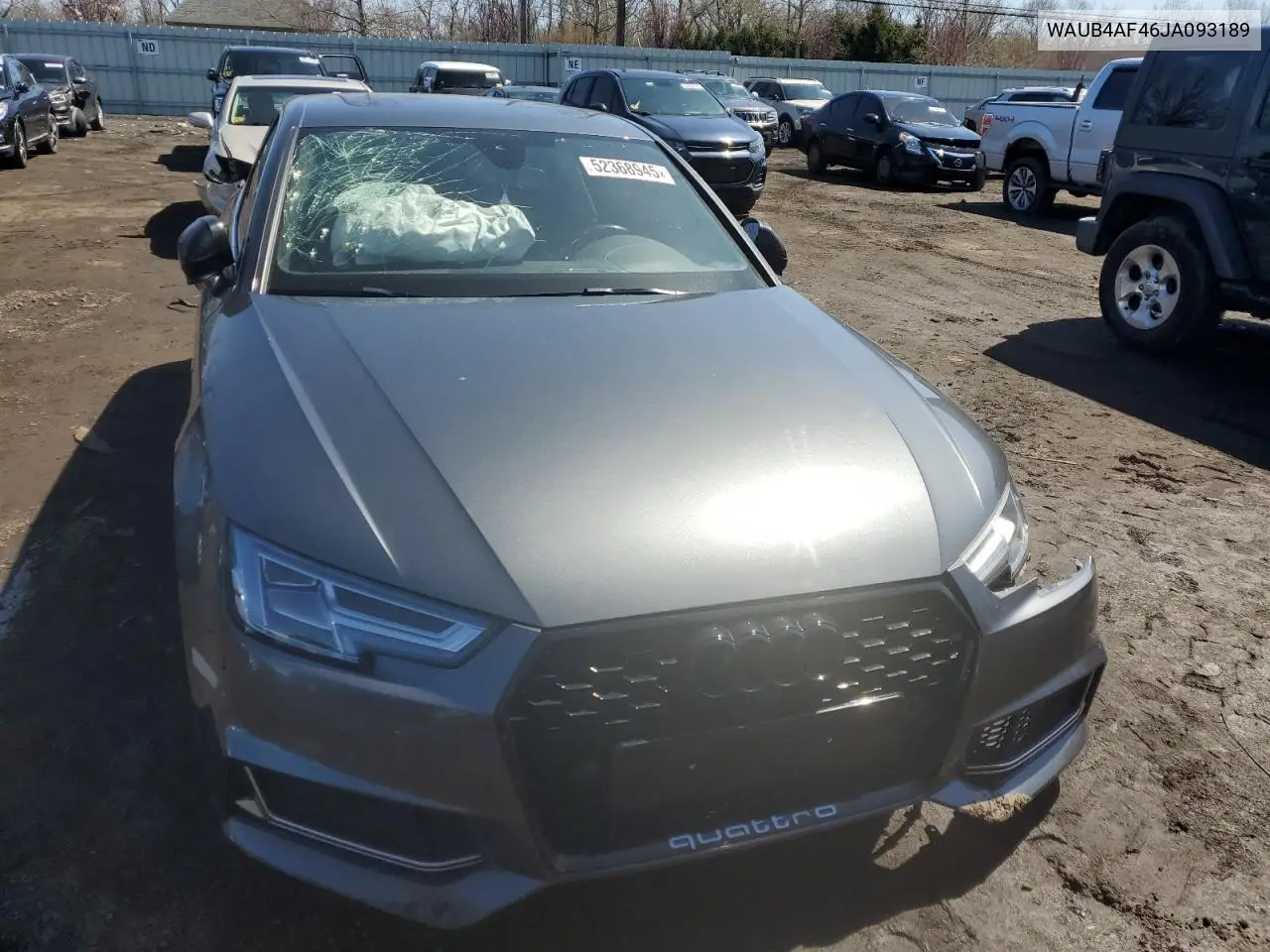 2018 Audi S4 Premium Plus VIN: WAUB4AF46JA093189 Lot: 52368945
