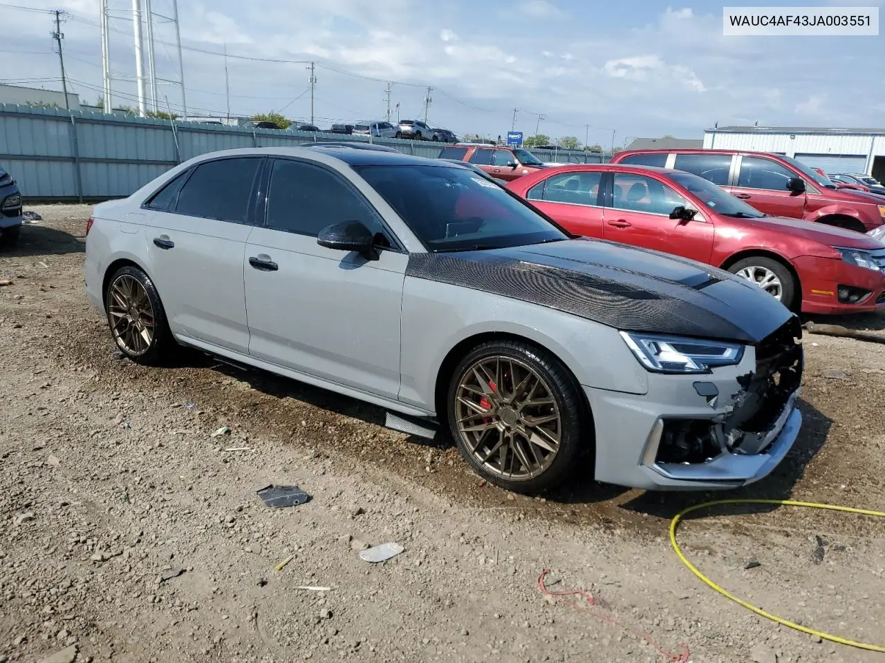 2018 Audi S4 Prestige VIN: WAUC4AF43JA003551 Lot: 52701175