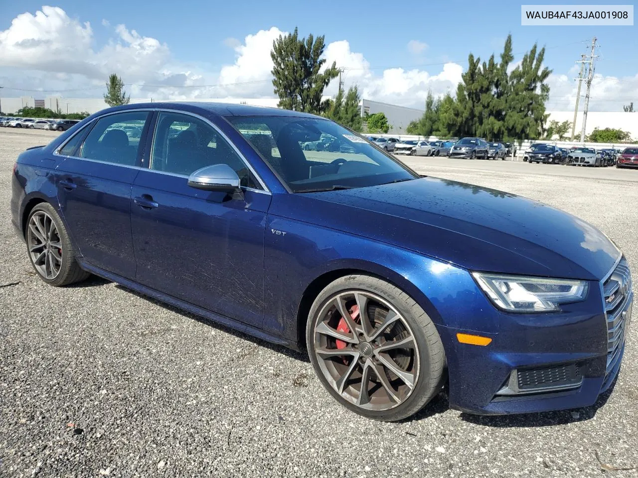 2018 Audi S4 Premium Plus VIN: WAUB4AF43JA001908 Lot: 65942994