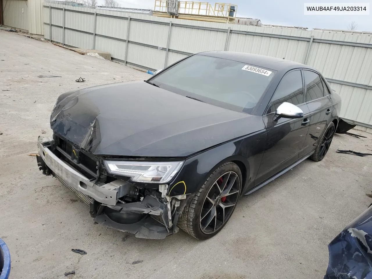 2018 Audi S4 Premium Plus VIN: WAUB4AF49JA203314 Lot: 83093654