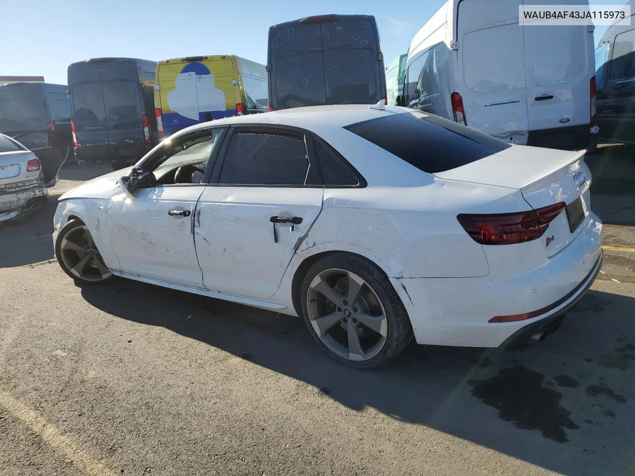 2018 Audi S4 Premium Plus VIN: WAUB4AF43JA115973 Lot: 86988524