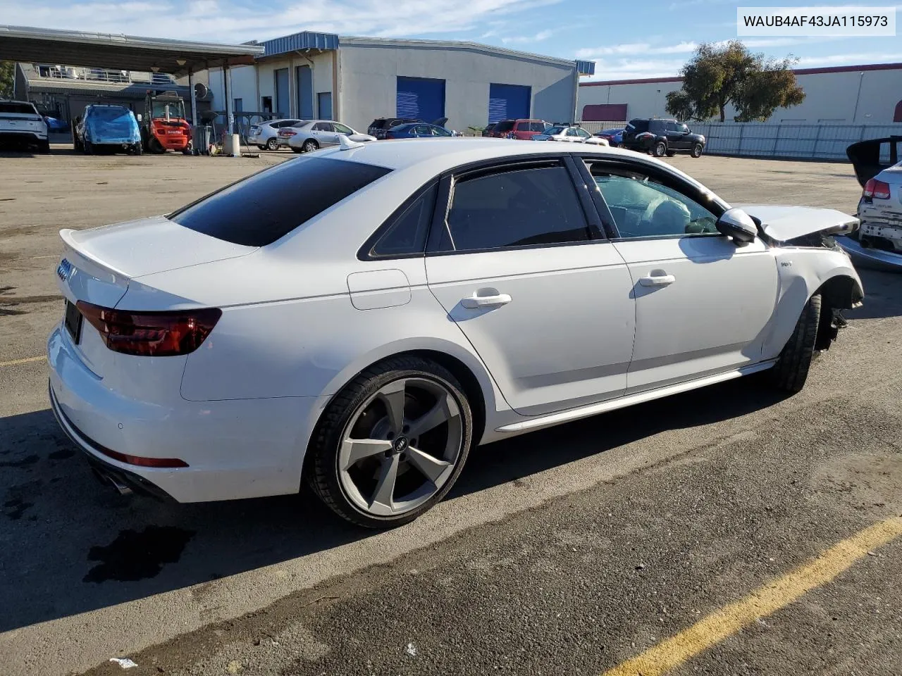2018 Audi S4 Premium Plus VIN: WAUB4AF43JA115973 Lot: 86988524