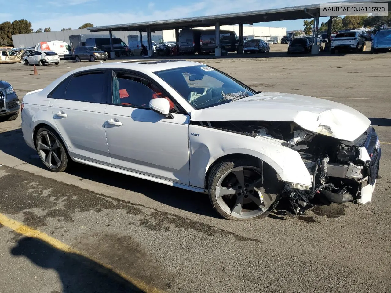2018 Audi S4 Premium Plus VIN: WAUB4AF43JA115973 Lot: 86988524