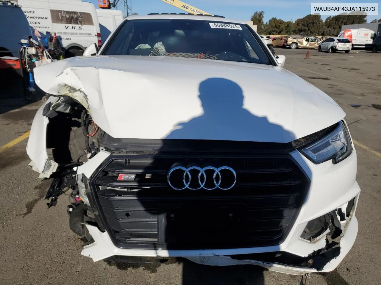2018 Audi S4 Premium Plus VIN: WAUB4AF43JA115973 Lot: 86988524