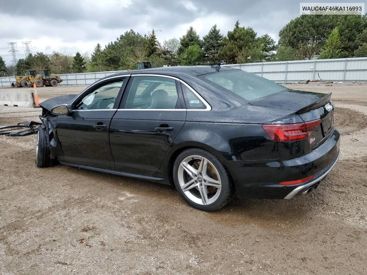 2019 Audi S4 Prestige VIN: WAUC4AF46KA116993 Lot: 55222725
