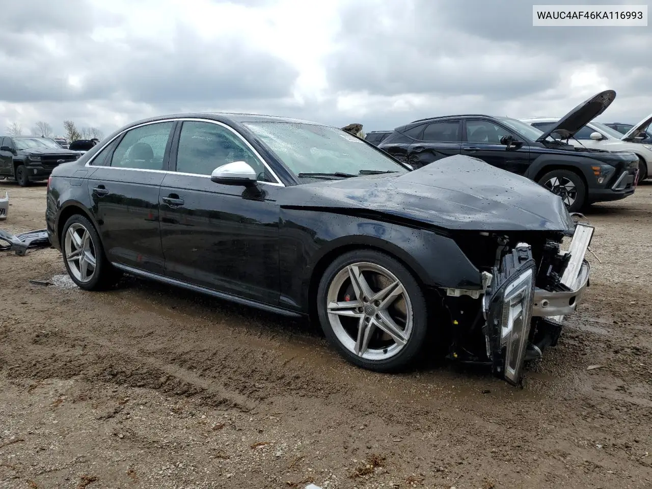 2019 Audi S4 Prestige VIN: WAUC4AF46KA116993 Lot: 55222725