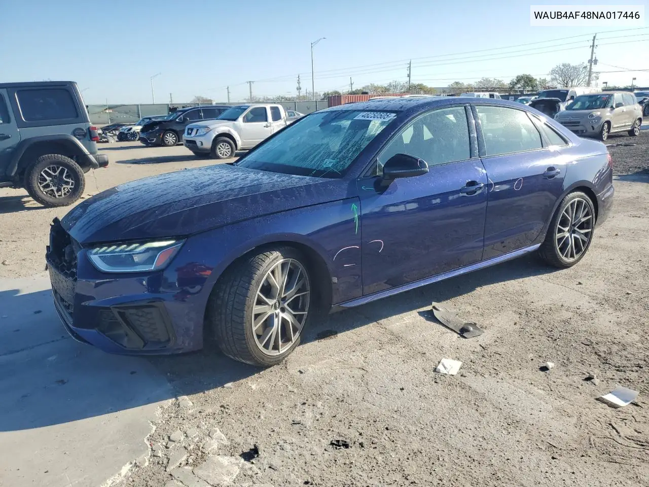2022 Audi S4 Premium Plus VIN: WAUB4AF48NA017446 Lot: 48250505
