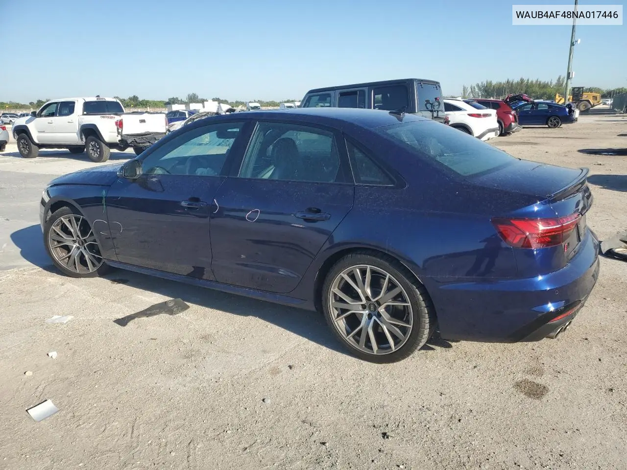 2022 Audi S4 Premium Plus VIN: WAUB4AF48NA017446 Lot: 48250505