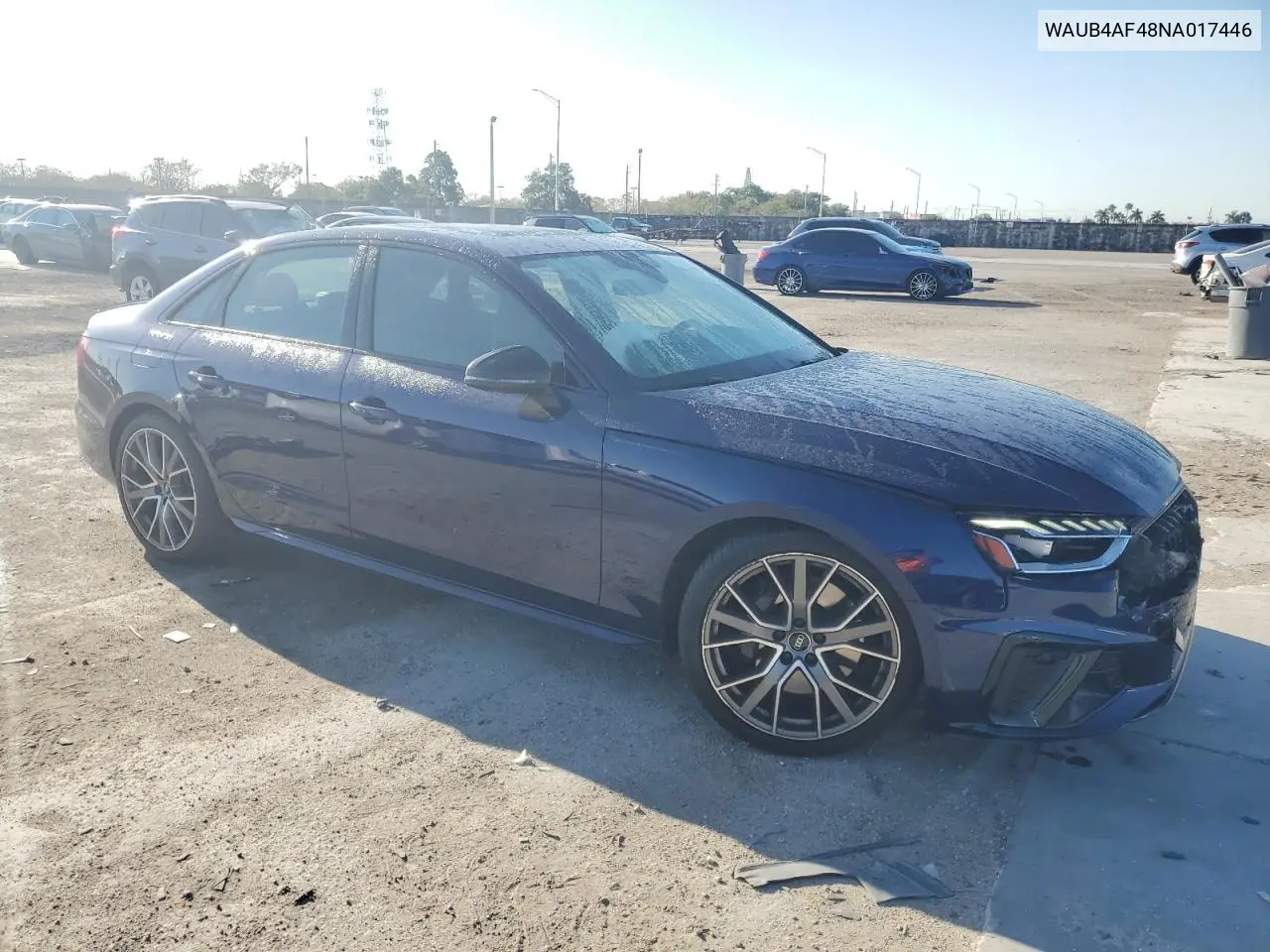2022 Audi S4 Premium Plus VIN: WAUB4AF48NA017446 Lot: 48250505
