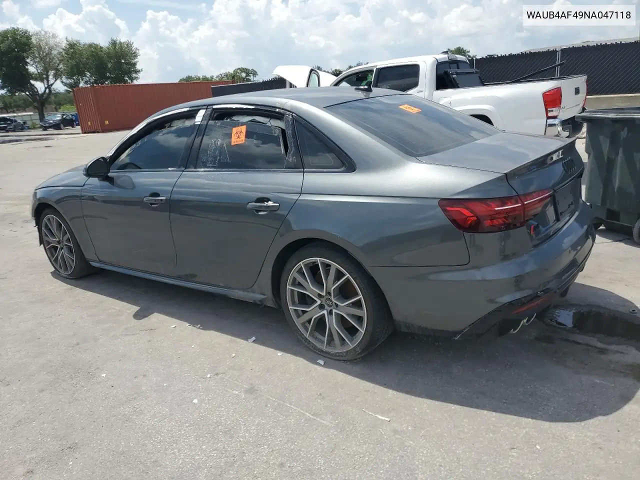 2022 Audi S4 Premium Plus VIN: WAUB4AF49NA047118 Lot: 58248325
