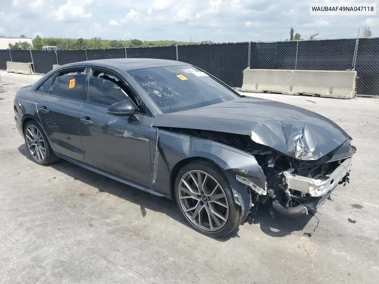2022 Audi S4 Premium Plus VIN: WAUB4AF49NA047118 Lot: 58248325