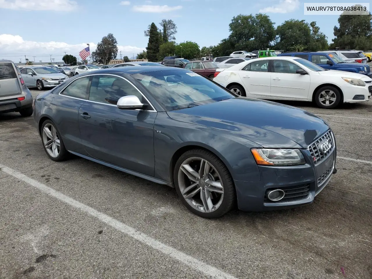2008 Audi S5 Quattro VIN: WAURV78T08A038413 Lot: 56785275
