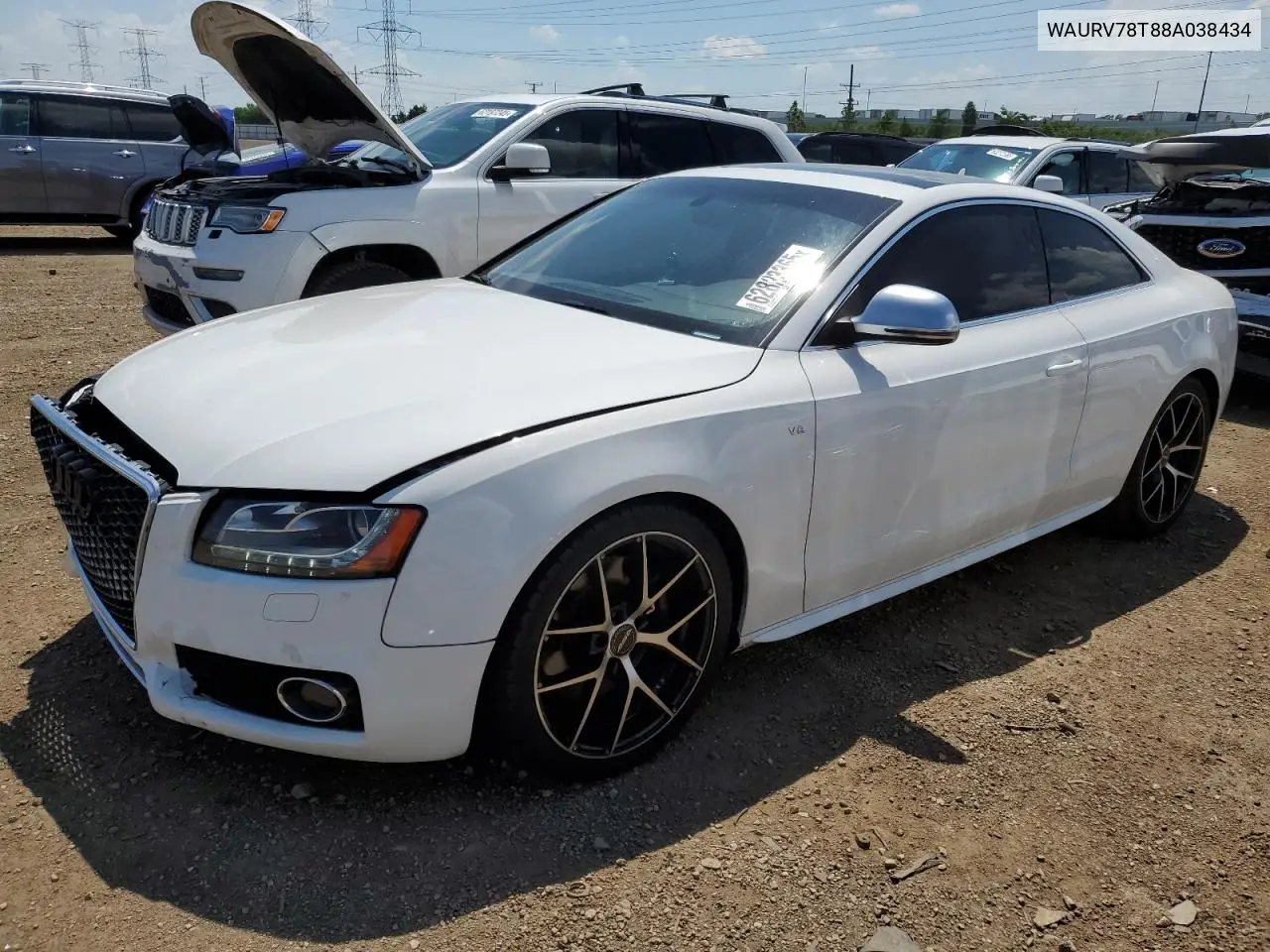 2008 Audi S5 Quattro VIN: WAURV78T88A038434 Lot: 62823365