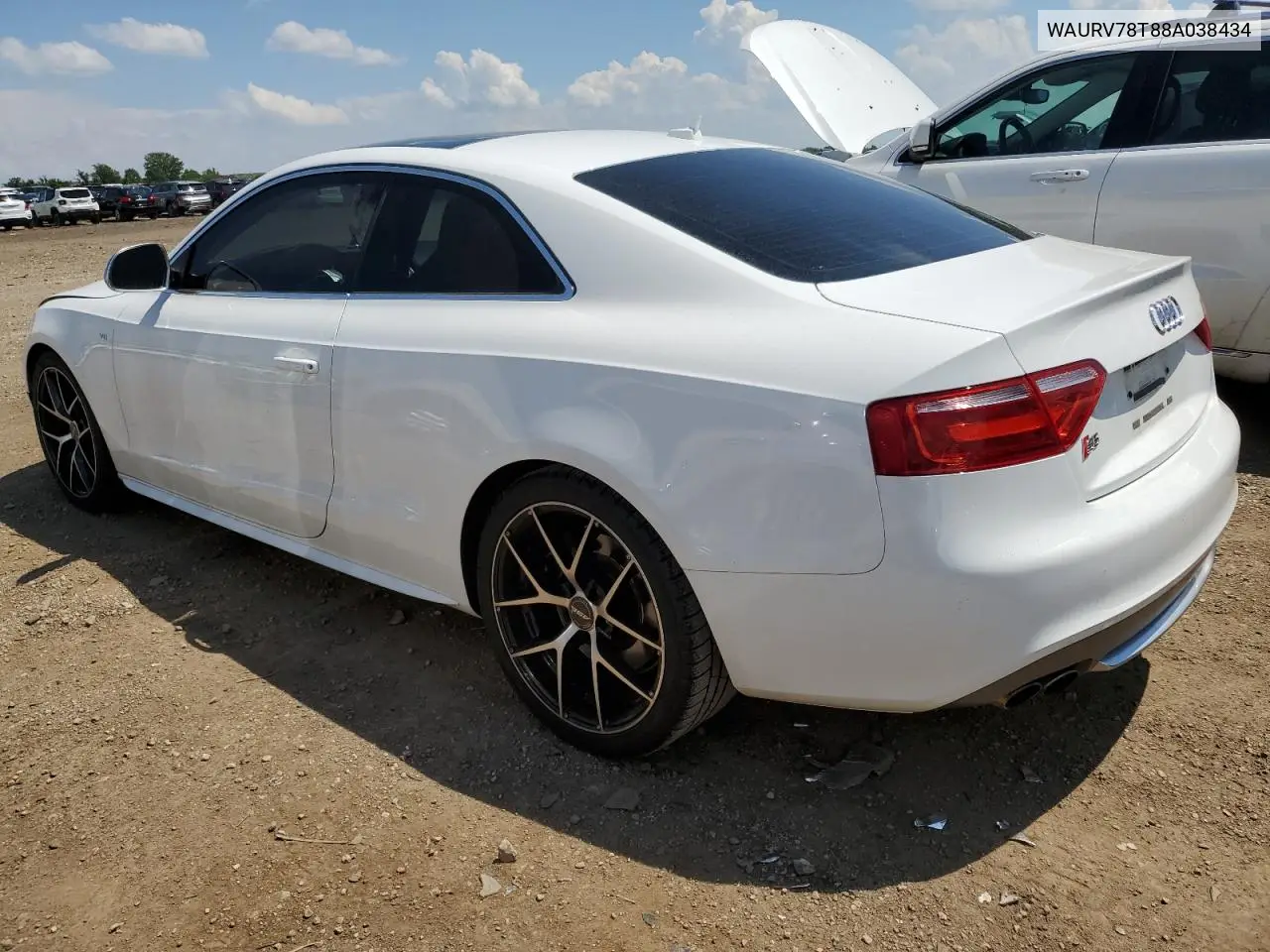 2008 Audi S5 Quattro VIN: WAURV78T88A038434 Lot: 62823365