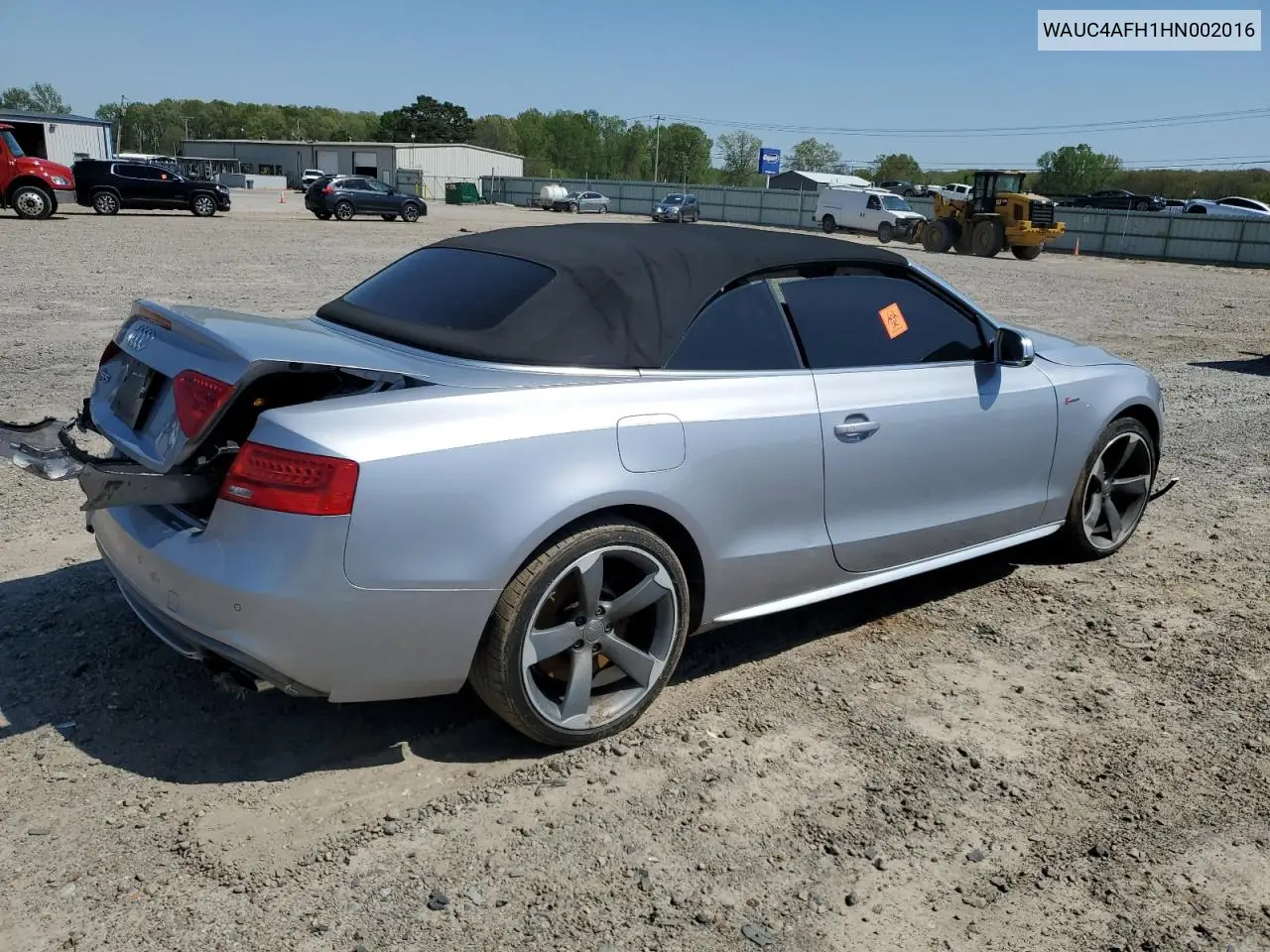 2017 Audi S5 VIN: WAUC4AFH1HN002016 Lot: 52436075