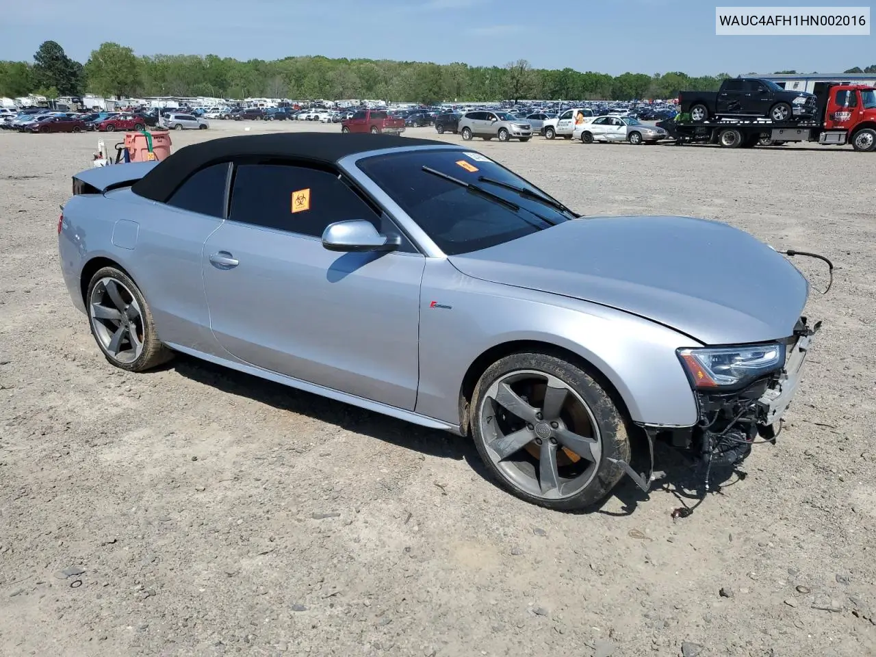 2017 Audi S5 VIN: WAUC4AFH1HN002016 Lot: 52436075