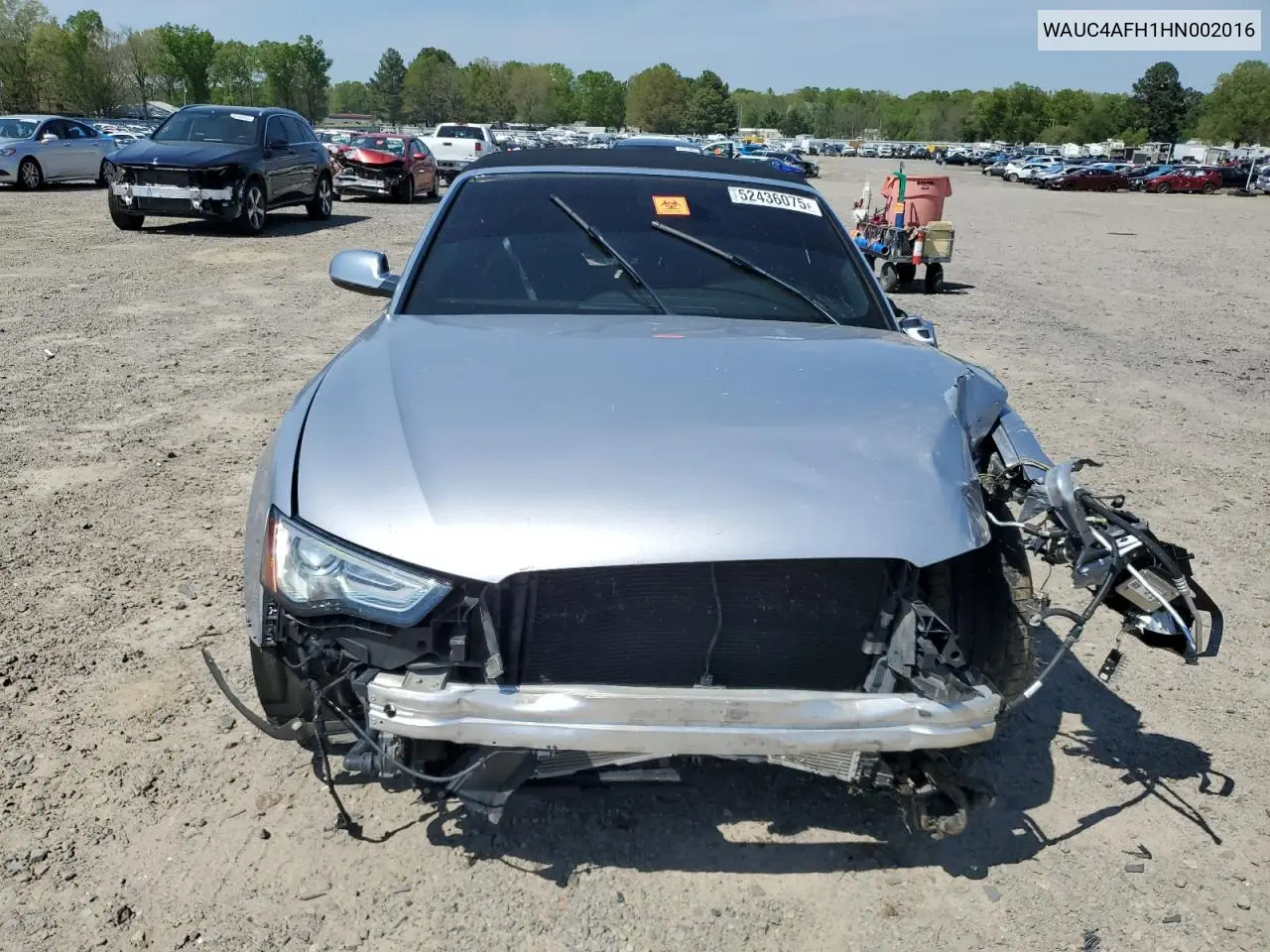 2017 Audi S5 VIN: WAUC4AFH1HN002016 Lot: 52436075