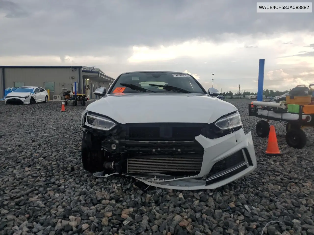 2018 Audi S5 Premium Plus VIN: WAUB4CF58JA083882 Lot: 58897625