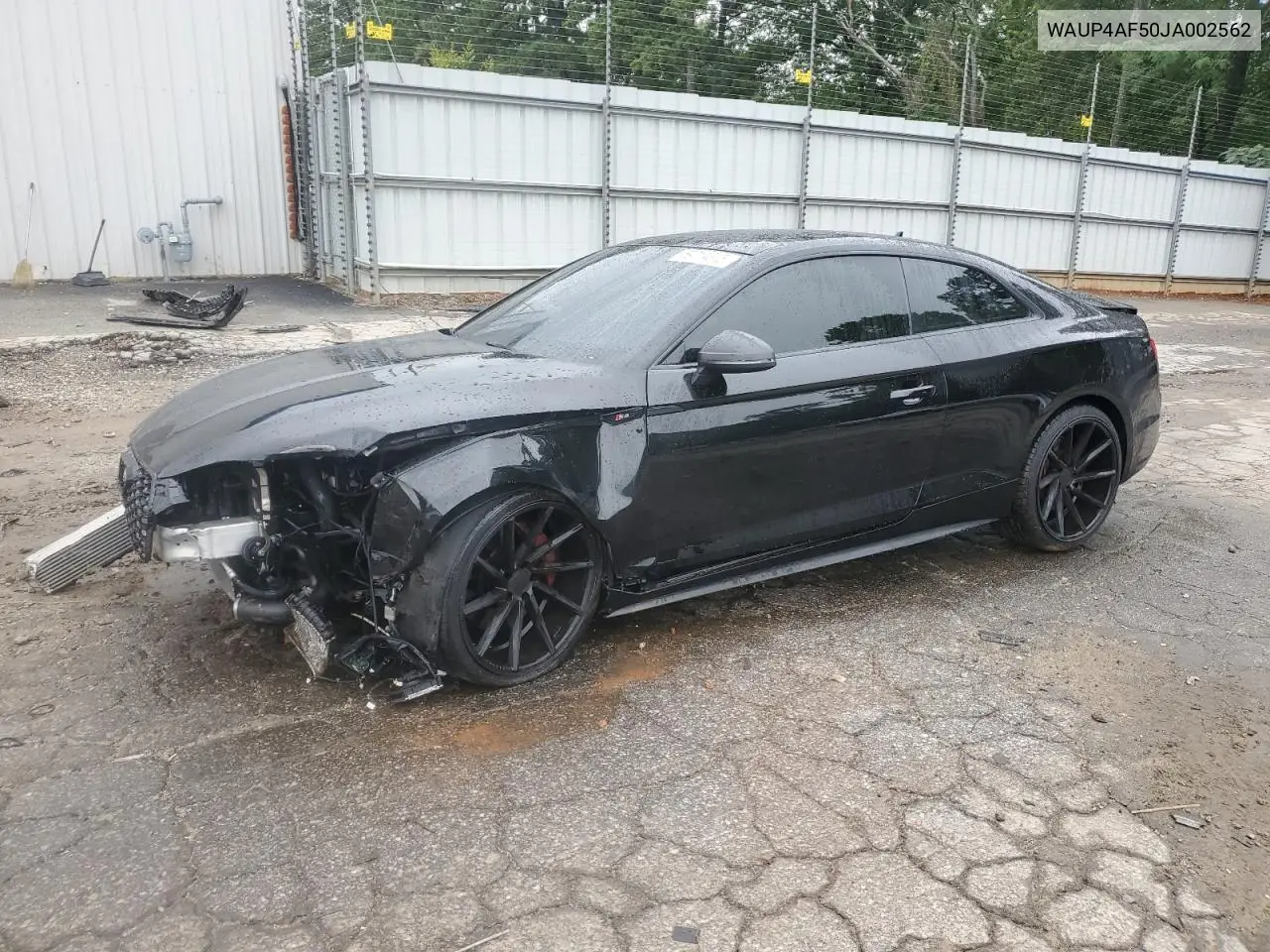 2018 Audi S5 Premium Plus VIN: WAUP4AF50JA002562 Lot: 59714345