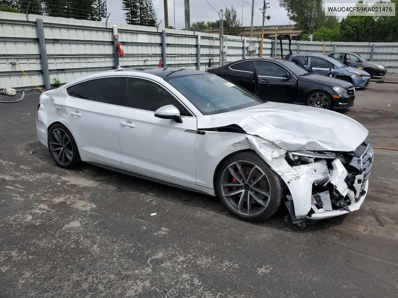 2019 Audi S5 Prestige VIN: WAUC4CF59KA021476 Lot: 62736735