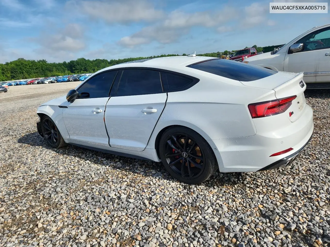 2019 Audi S5 Prestige VIN: WAUC4CF5XKA005710 Lot: 63192215
