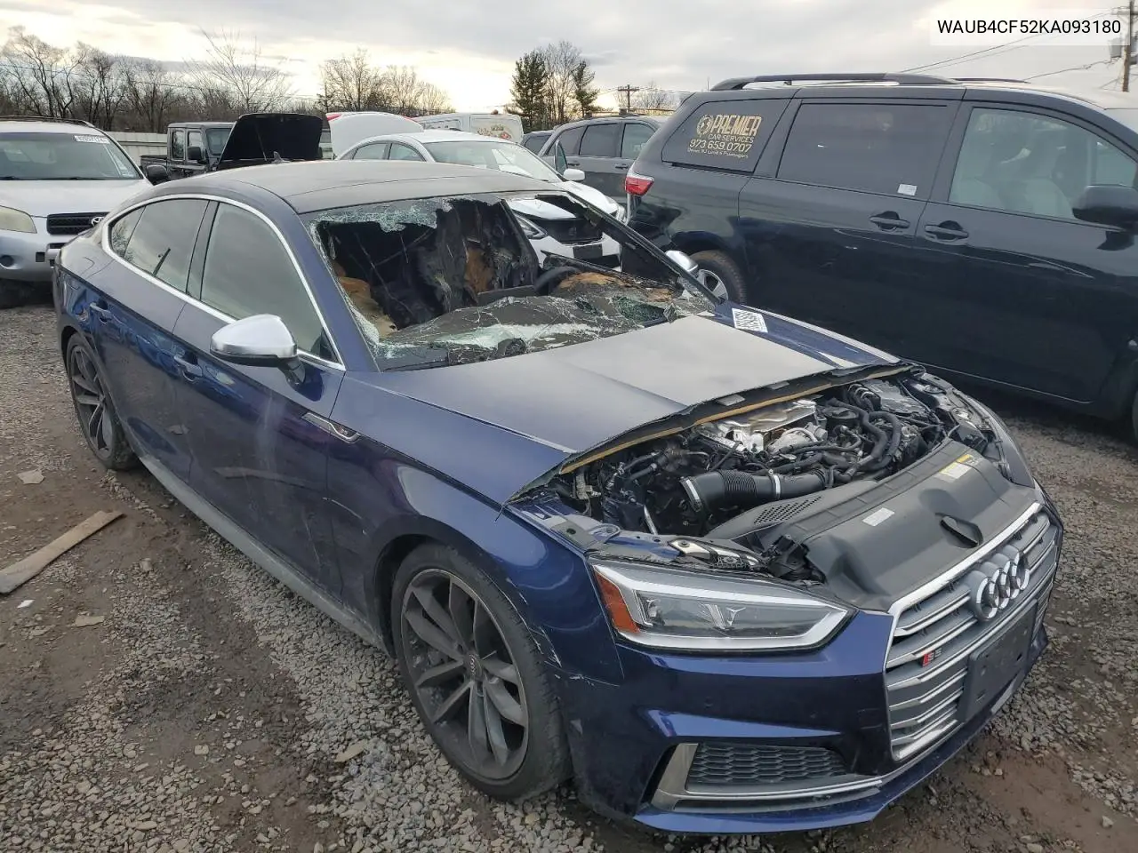 2019 Audi S5 Premium Plus VIN: WAUB4CF52KA093180 Lot: 85945034