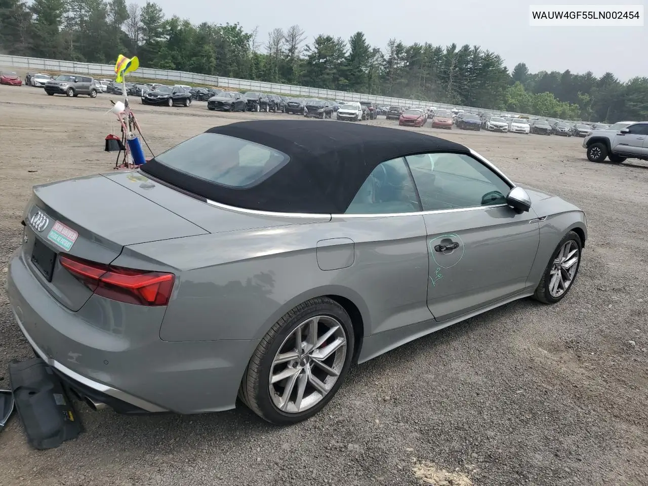 2020 Audi S5 Premium Plus VIN: WAUW4GF55LN002454 Lot: 60592595