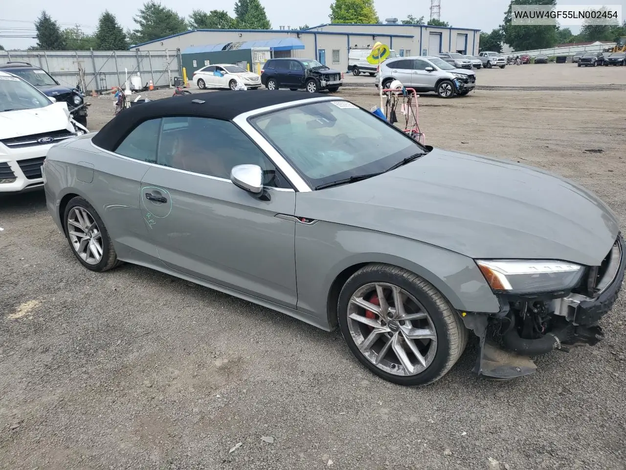 2020 Audi S5 Premium Plus VIN: WAUW4GF55LN002454 Lot: 60592595