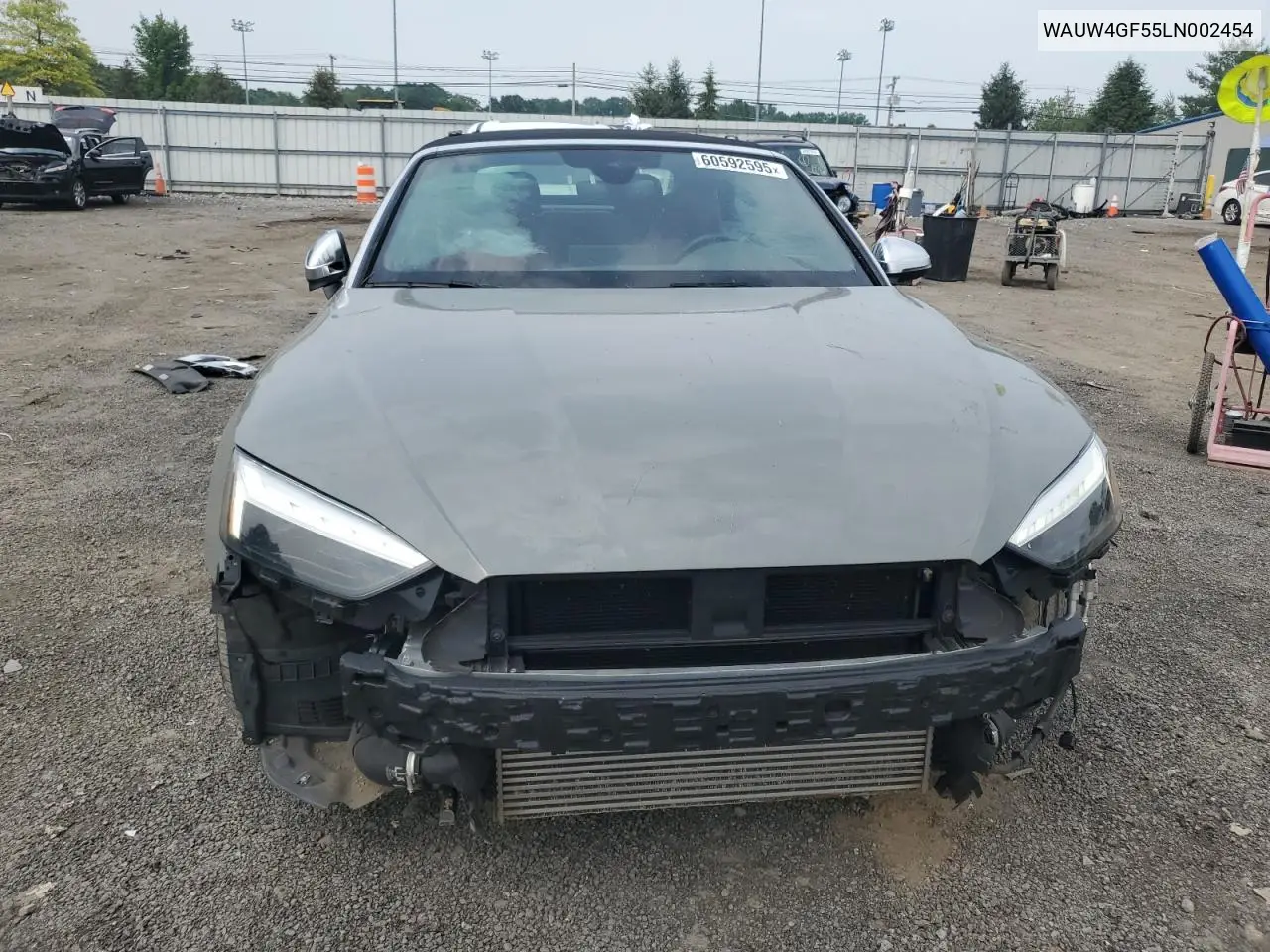 2020 Audi S5 Premium Plus VIN: WAUW4GF55LN002454 Lot: 60592595