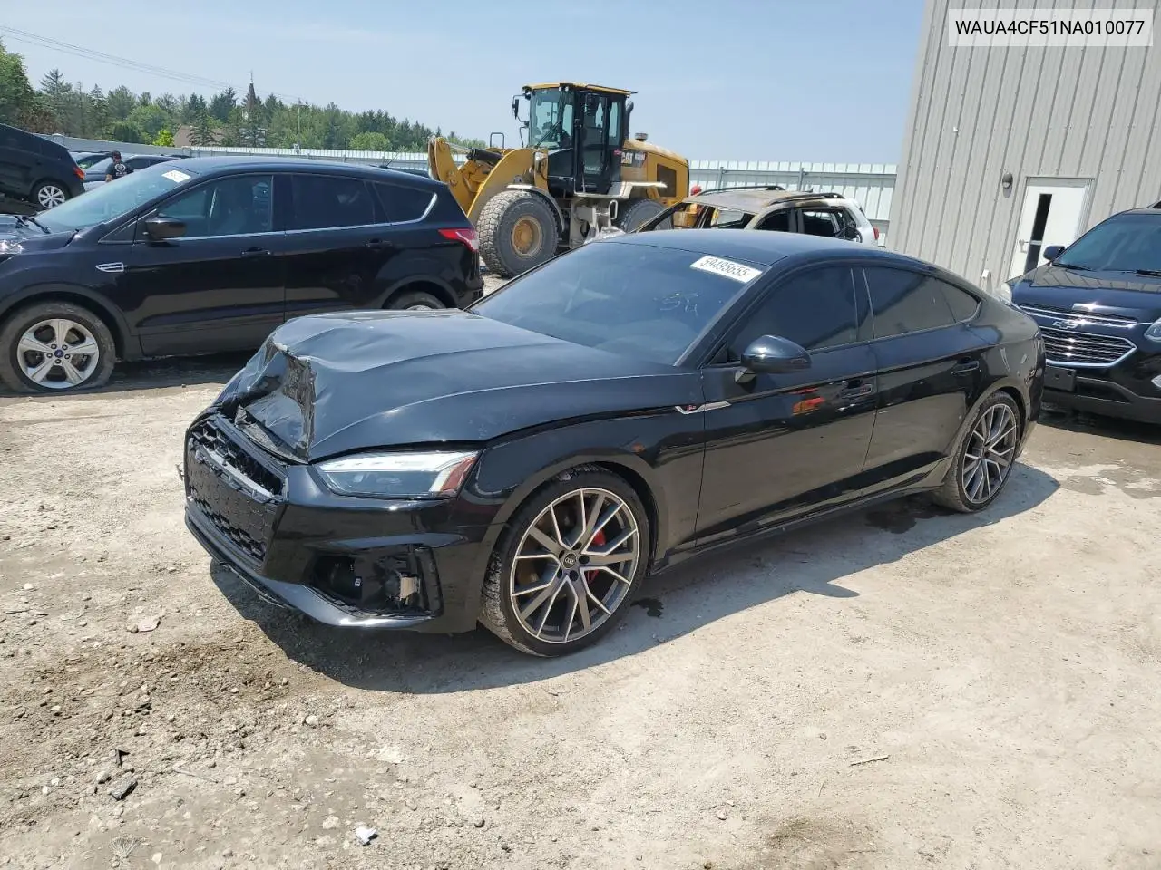 2022 Audi S5 Premium VIN: WAUA4CF51NA010077 Lot: 59495655