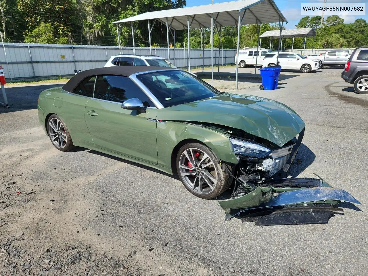2022 Audi S5 Prestige VIN: WAUY4GF55NN007682 Lot: 61090555