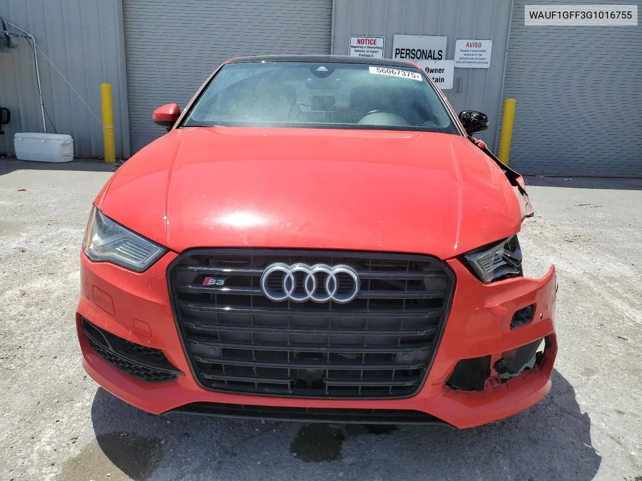 2016 Audi S3 Prestige VIN: WAUF1GFF3G1016755 Lot: 56067375