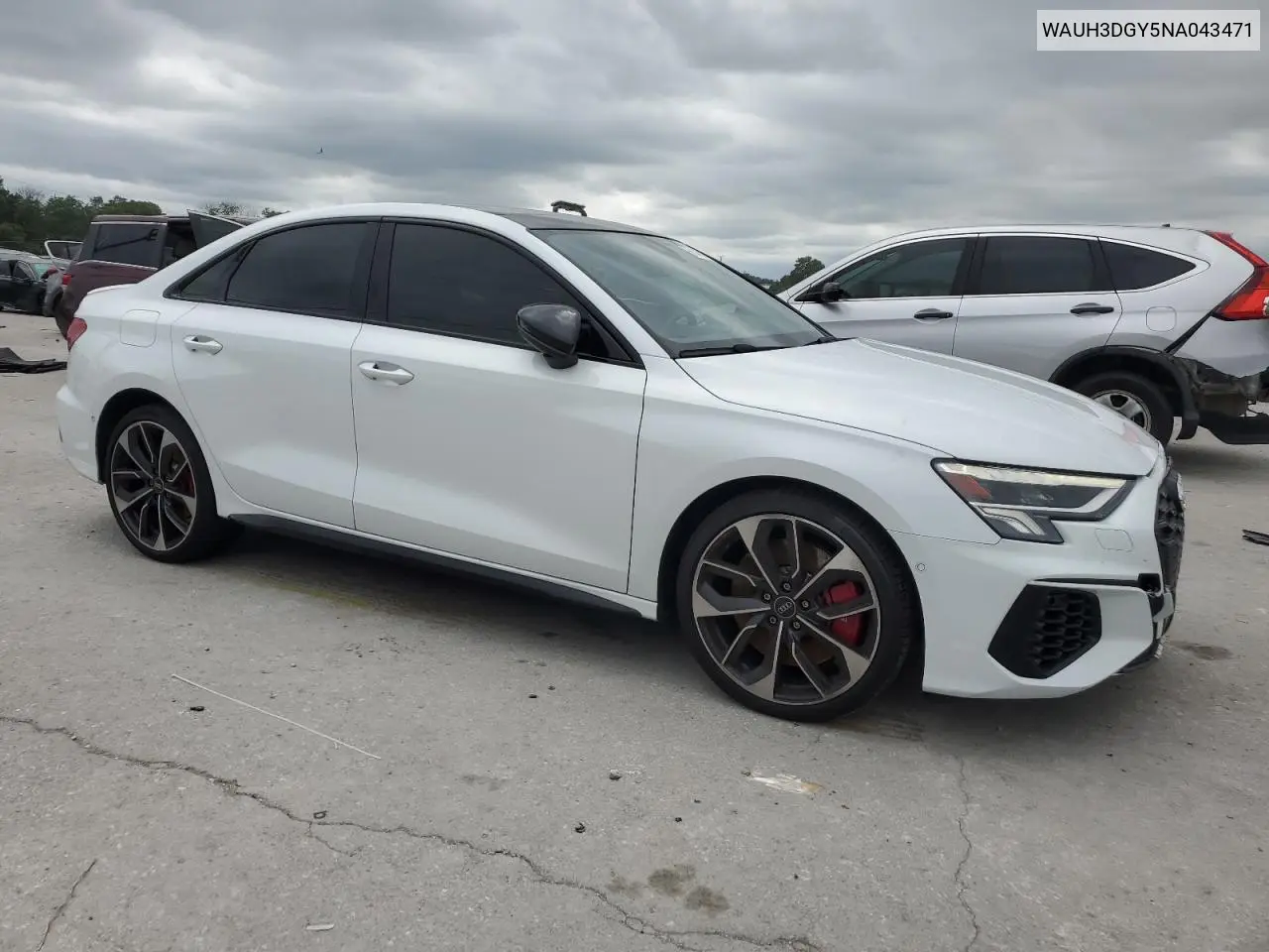 2022 Audi S3 Premium Plus VIN: WAUH3DGY5NA043471 Lot: 61458105