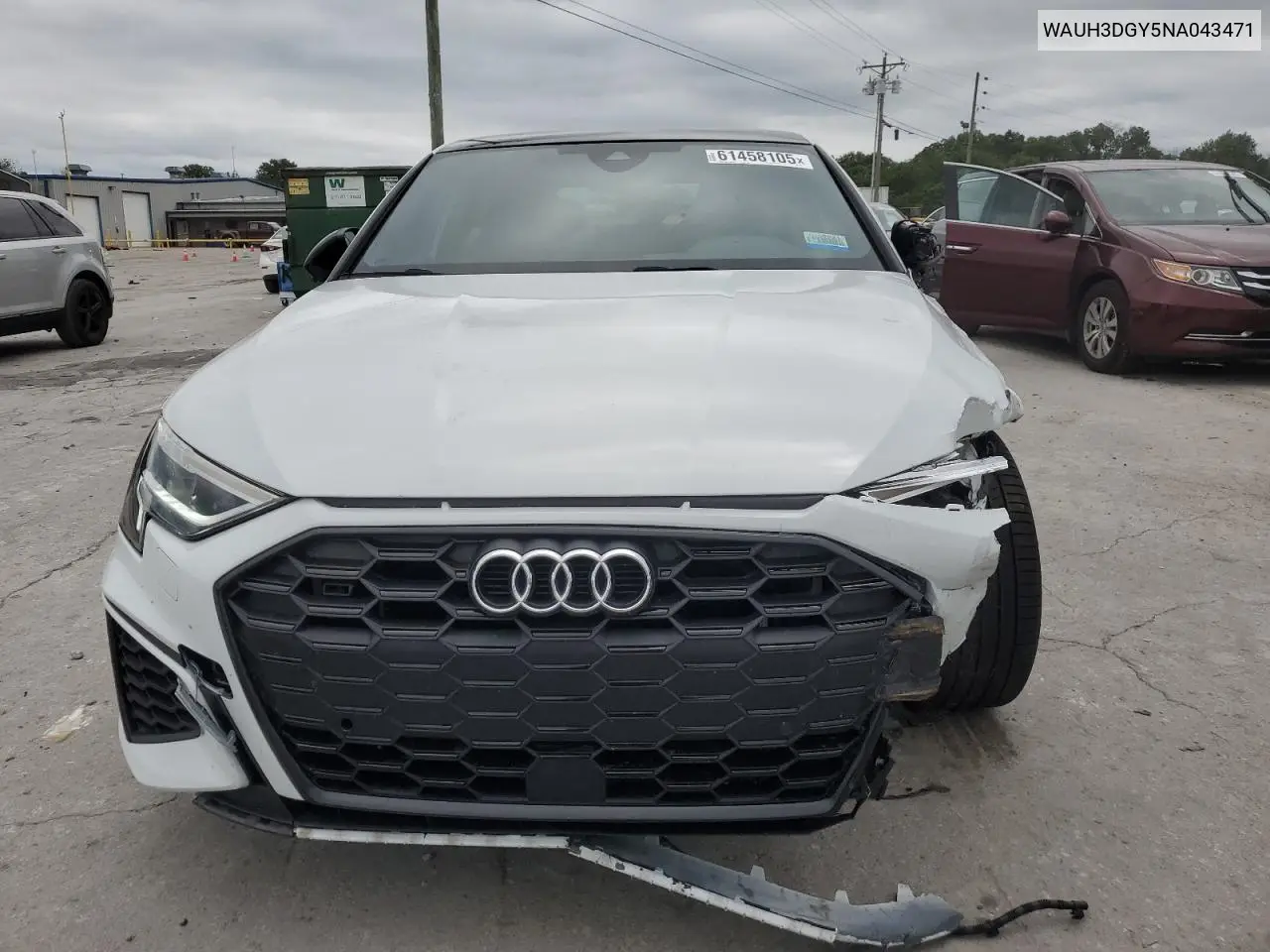 2022 Audi S3 Premium Plus VIN: WAUH3DGY5NA043471 Lot: 61458105