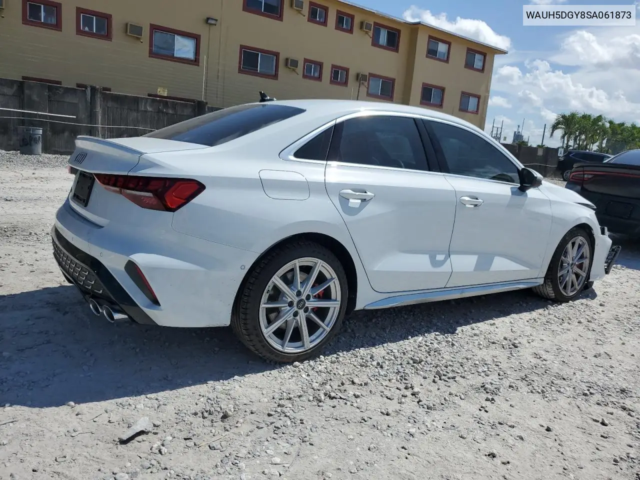 2025 Audi S3 Premium Plus VIN: WAUH5DGY8SA061873 Lot: 60205095