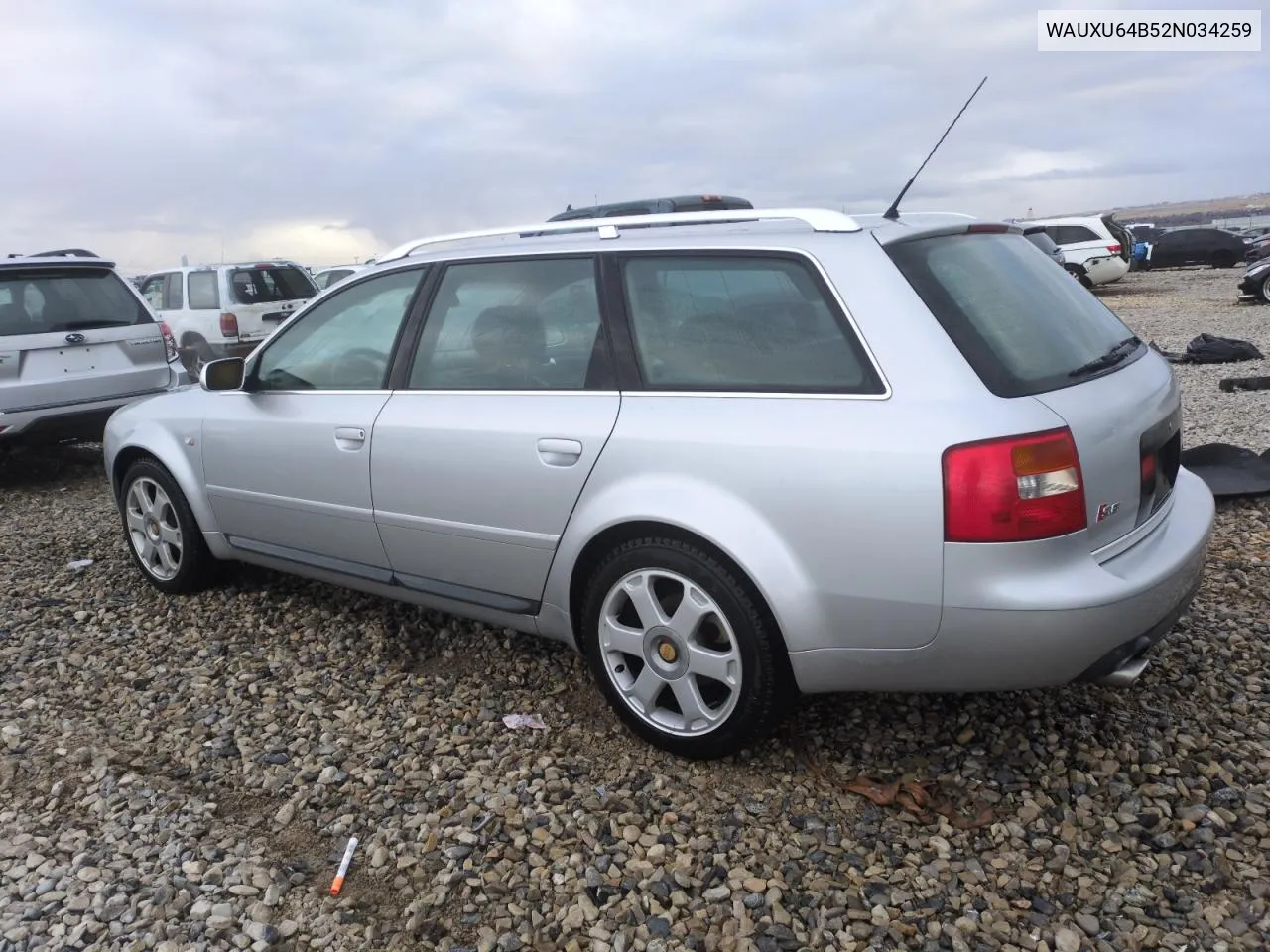2002 Audi S6 Avant Quattro VIN: WAUXU64B52N034259 Lot: 88550695