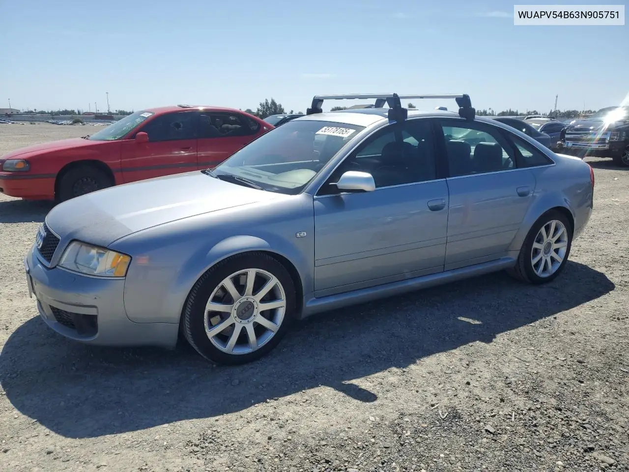 2003 Audi Rs6 VIN: WUAPV54B63N905751 Lot: 55178165