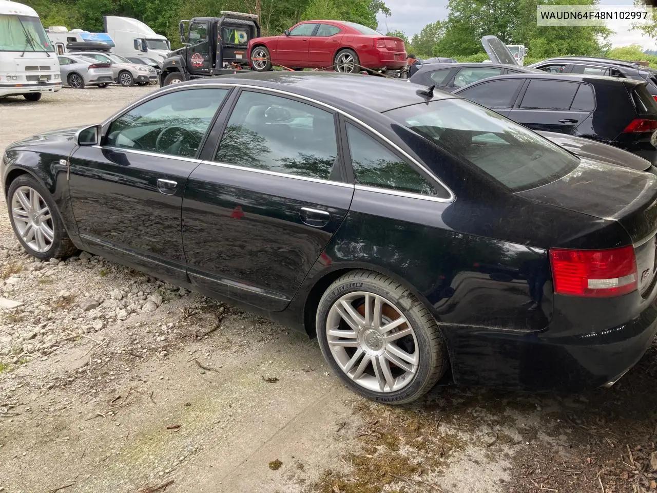 2008 Audi S6 Quattro VIN: WAUDN64F48N102997 Lot: 55428615