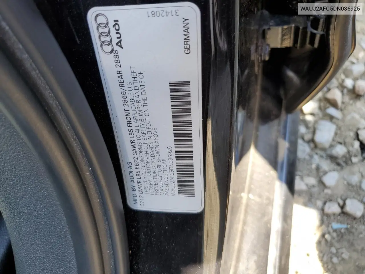 2013 Audi S6 VIN: WAUJ2AFC5DN036925 Lot: 61854295