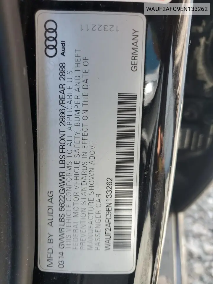 2014 Audi S6 VIN: WAUF2AFC9EN133262 Lot: 48524255