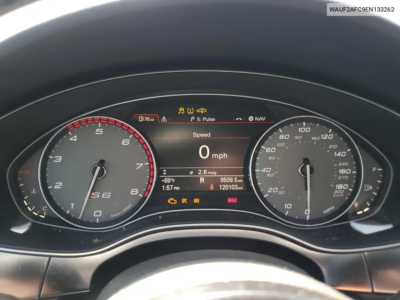 2014 Audi S6 VIN: WAUF2AFC9EN133262 Lot: 48524255