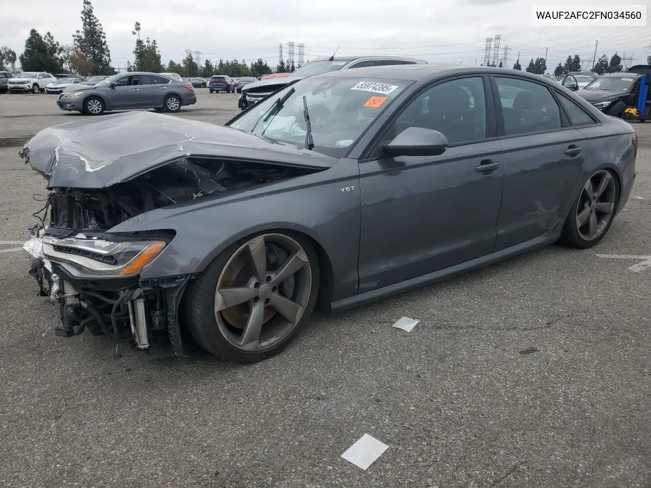 2015 Audi S6 VIN: WAUF2AFC2FN034560 Lot: 55974395