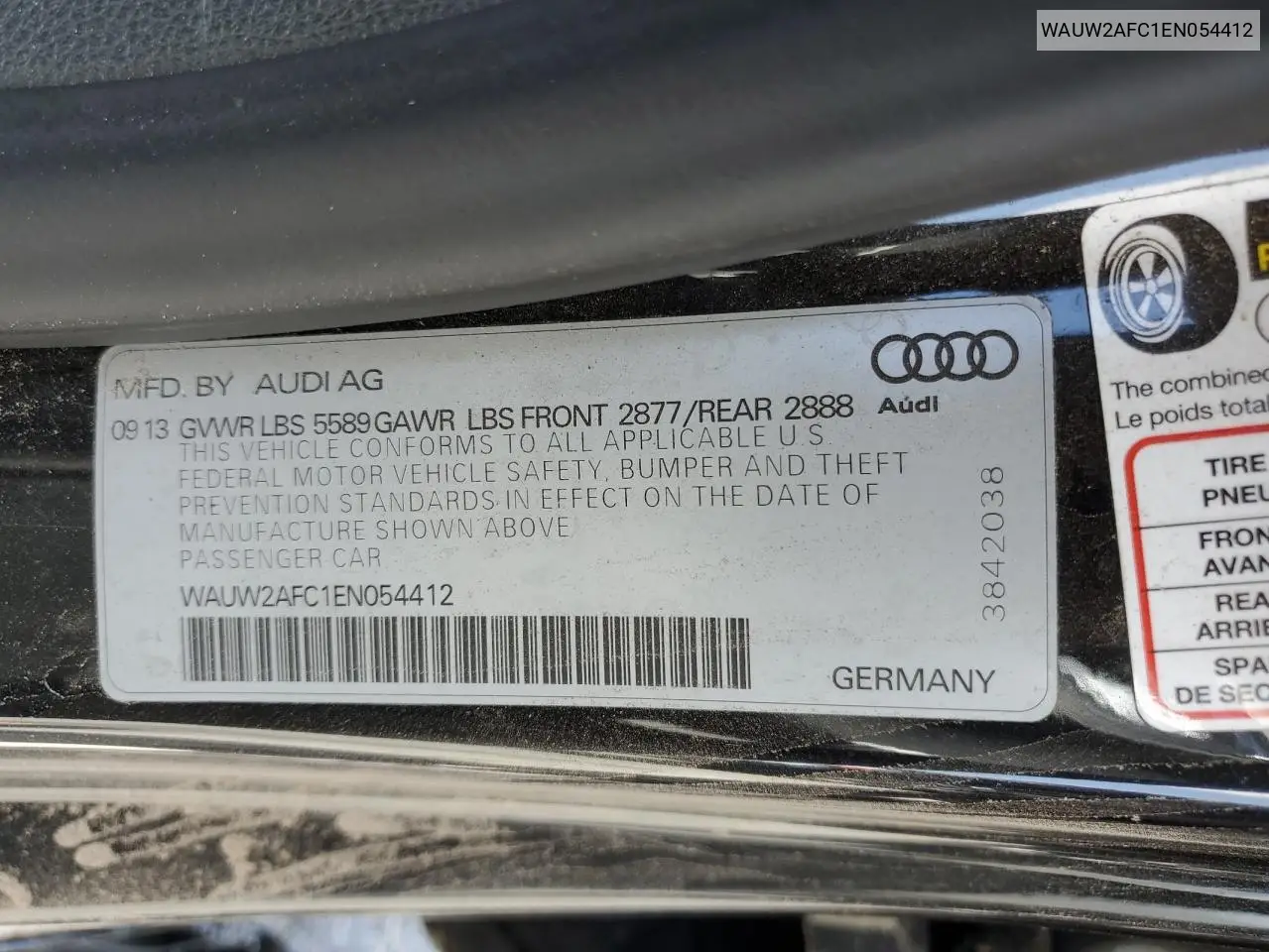 2014 Audi S7 Premium VIN: WAUW2AFC1EN054412 Lot: 56624535