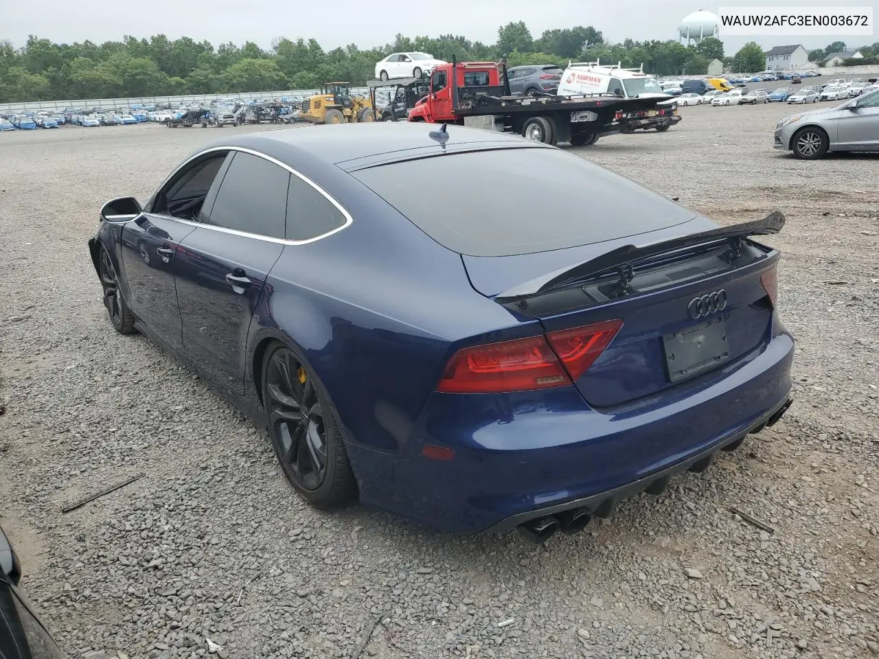 2014 Audi S7 Premium VIN: WAUW2AFC3EN003672 Lot: 62079905