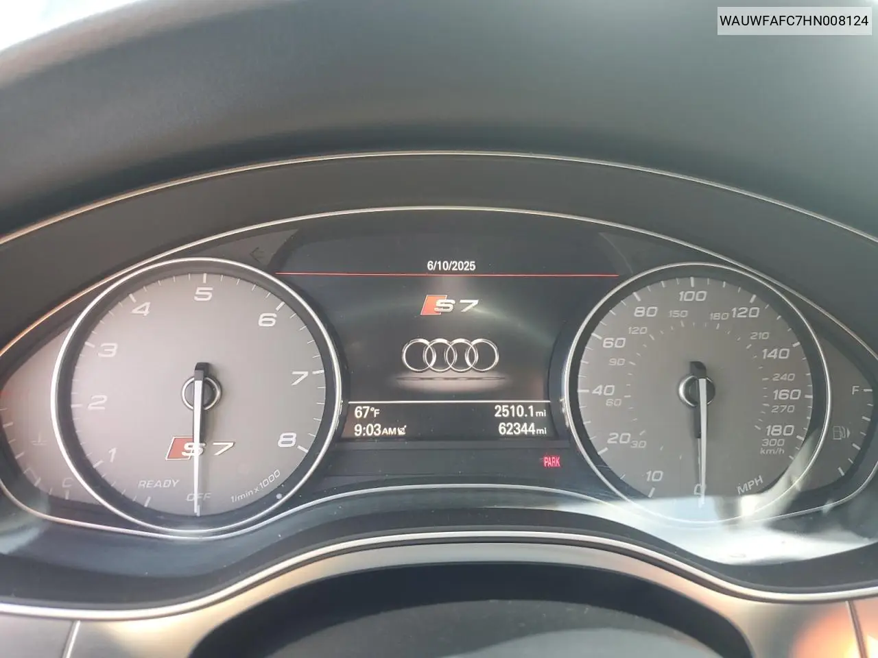 2017 Audi S7 Premium Plus VIN: WAUWFAFC7HN008124 Lot: 60535305