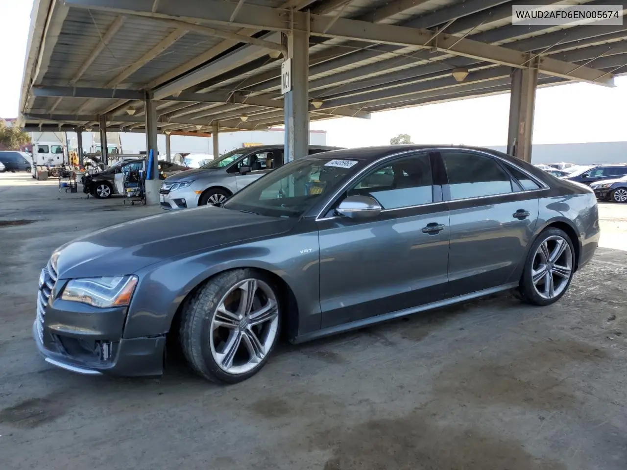 2014 Audi S8 Quattro VIN: WAUD2AFD6EN005674 Lot: 48405965