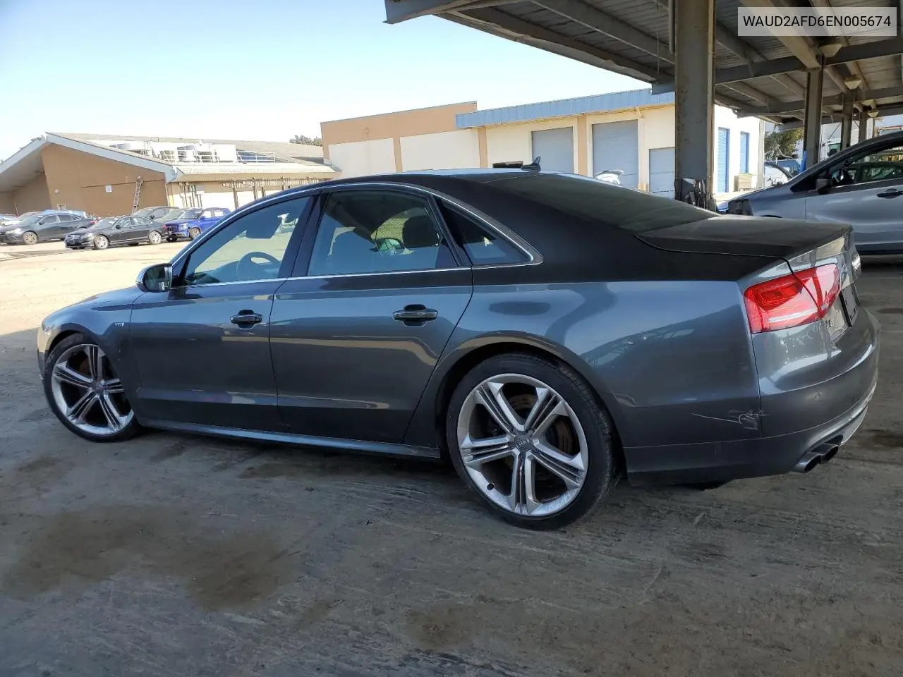 2014 Audi S8 Quattro VIN: WAUD2AFD6EN005674 Lot: 48405965